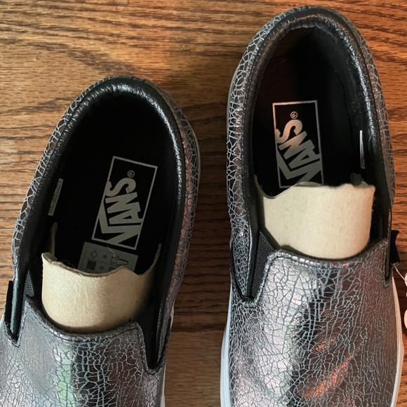 Vans Metalic Leather Slip On's    Women's Size 7    Men's Size 5.5    NWT - Picture 5 of 10